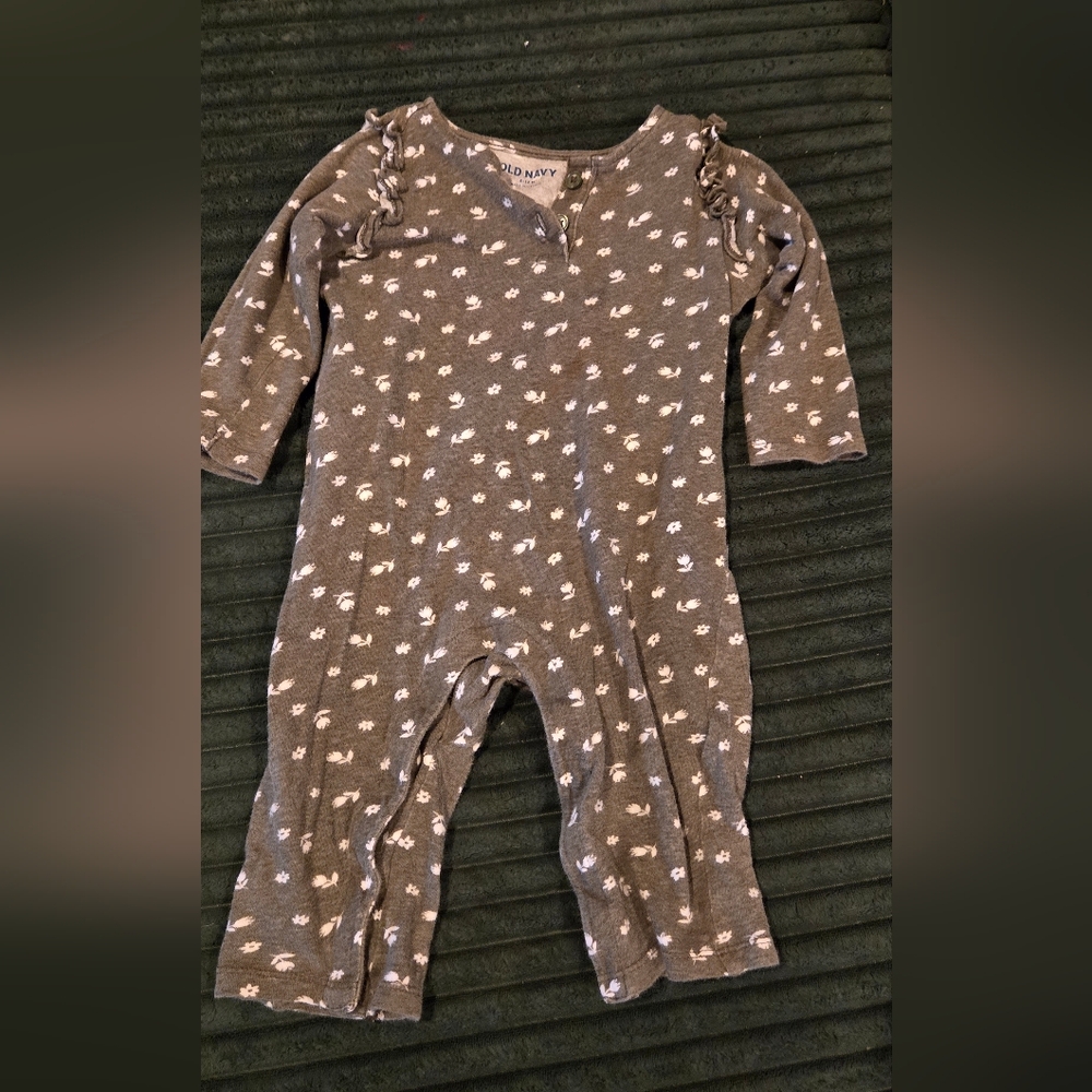 Old Navy Olive Green and White Kids One Piece